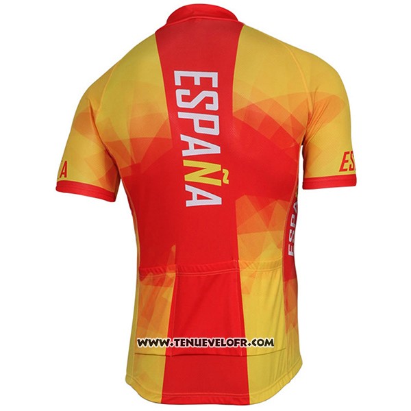 2017 Maillot Ciclismo Espagne Jaune et Rouge Manches Courtes et Cuissard